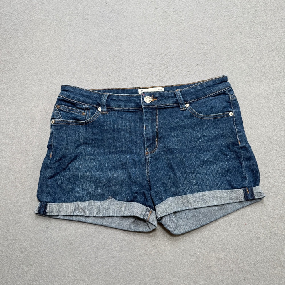 Ardene Shortie Shorts Women's 9 Blue Denim Dark Wash Cuffed Mid Rise‎ Streetwear